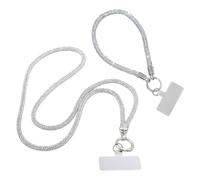Catena per Cellulare con Glitter Argento da 2 Pezzi, Paillettes Lucide, Abbinamento Lungo E Corto, Cordino Anticaduta A Mano, Decorazione Digitale Portatile del Prodotto.
