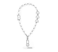 Catena per cellulare da appendere, gioiello a forma di cuore di fascia alta, stile da polso con perle da donna, Medio, Acrilico, Agata