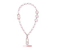 Catena per cellulare da appendere, gioiello a forma di cuore di fascia alta, stile da polso con perle da donna, Medio, Acrilico, Agata