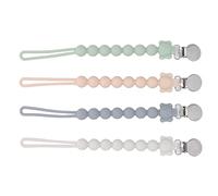 Catena per ciuccio per bambino, pinza con fermezza perla, attacco ciuccio in silicone di 23,6 cm di lunghezza, 4 pezzi per anelli di dentizione