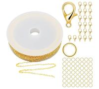 Catena per creazione di gioielli da 10 metri, catena in acciaio inossidabile, accessori artigianali fai da te, catena per collane, catena per bracciale lungo, catena con pendente