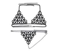 Catena per il corpo bikini sexy di lusso cuore crytal bikini catena per il corpo imbracatura per le donne lingerie alla moda catena Bling strass reggiseno e perizoma set gioielli per le donne catena