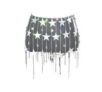Catena per il corpo con frange a forma di pentagramma e stella con paillettes per danza del ventre da donna(CC046-Y)