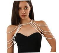 Catena per il corpo con perle Catena per spalla delicata a strati Gioielli per spalla regolabili per le donne Gioielli di perle per la festa nuziale della sposa