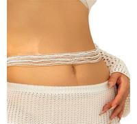 Catena per il corpo con piccole perline colorate Shinning Catena in vita Beach Getaways Body Costume da bagno Gioielli per la donna Costume da bagno per le donne Dimensioni regolabili Cinture da donna