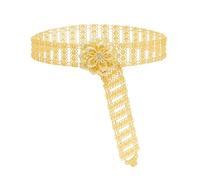 Catena per il corpo da donna dorata con ciondoli a forma di fiore 3D per danza del ventre tradizionale turca etnica e gioielli in vita, Misura unica, Strass Strass Esotico
