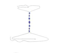 Catena per il corpo in cristallo sexy con ciondolo a goccia d'acqua blu catena toracica catena per il corpo catena per il corpo abiti da discoteca gioielli per il corpo per le donne accessori da