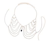 Catena per il corpo in lega con borchie di cristallo, accessorio da donna, per feste, bikini, reggiseno, gioielli per il corpo, catena toracica, per festival e discoteche, Lega