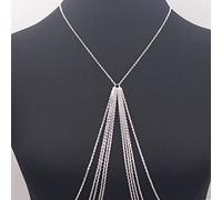 Catena per il corpo sexy Catena per il corpo con nappe lunghe Accessori per feste a colori da spiaggia sexy Reggiseno Catena per il corpo incrociato Gioielli per le donne Catena per il corpo per le donne (Colore metallo : Color oro) (A Gold color)