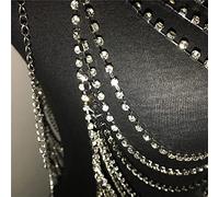 Catena per il corpo sexy Catena per il corpo in metallo Scava fuori Vedere attraverso la gonna con patchwork di strass Catena per il corpo Rave Festival Party Catene per il corpo sexy Catena per il corpo per le donne
