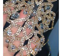 Catena per il corpo sexy Catena per il corpo, strass glitterato Diamanti Bling Catena per il corpo da donna sexy Cablaggio di gioielli di lusso Catena per il corpo in cristallo per le donne (Colore metallo : Oro) (A Argento)