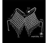 Catena per il corpo sexy Nappa con strass sexy Reggiseno a catena per il corpo Cristallo di lusso splendente Imbracatura squisita Lingerie Bikini Accessori per gioielli per il corpo Catena per il corpo per le donne (Colore metallo : Oro) (A Gold)