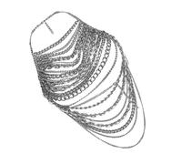 Catena per il petto multistrato Accessorio per il corpo alla moda catene per corpi da festa con struttura in metallo adatta per feste e discoteche indossare gioielli a catena per il corpo cavo