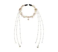 Catena per il viso con frangia in pietra scintillante, gioiello staccabile per feste da donna e accessorio per capelli da sposa di lusso alla moda, Misura unica, come descritto, come descritto