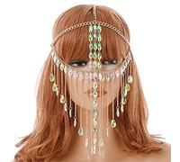Catena per il viso da donna, maschera in maschera, catena per il viso, per feste di Halloween, cosplay, Misura unica, Metallo