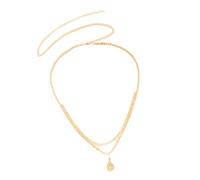 Catena per la vita a gocce d'acqua a strati gioielli per il corpo regolabile a doppio filo accessorio in rame per eventi casual catena per pancia a doppio strato, Misura unica, come descritto, 1