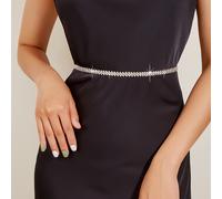 Catena per la vita decorata con strass per donne, forma a spiga di grano, decorazione con 4 file di strass, stringi-vita, stile per uso quotidiano, catena per la vita con strass, accessorio per abiti 