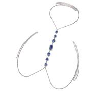 Catena per la vita del ventre con strass a goccia, catena per il corpo, idea regalo, Silver, Strass