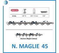 Catena per motosega professionale dente blu 3/8 oregon 91vxl 1,3 maglie 45