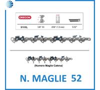Catena per motosega professionale dente blu 3/8 oregon 91vxl 1,3 maglie 52
