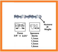 Catena per Motosega Professionale Stihl Husqvarna 40 50 55 57 60 64 66 72 maglie