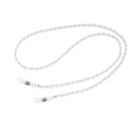 Catena per Occhiali con Perle Bianche e Nere - Cordino Antiscivolo per Occhiali e Porta Mascherina(White)