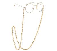 Catena per occhiali da sole per donne e uomini, cinturino per occhiali da sole, cordino per maschera da viso, cordino a catena barbazzale, cordino anti-smarrimento per occhiali, dorato, Taglia unica