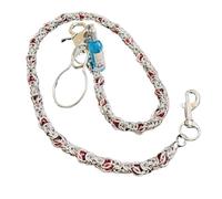 Catena per pantaloni Catene for pantaloni fatte a mano in stile punk, alla moda, con perline, design impreziosito, accessori in denim(Red)