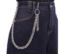 Catena per portafoglio in metallo hip hop con ciondolo a spina per pantaloni in vita, accessorio per streetwear, rave, e Urban Punk Jeans portachiavi per uomini e donne