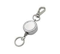 Catena portachiavi retrattile in acciaio, 5 pezzi, argento