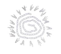 Catena portaoggetti per giocattoli di peluche, espositore per cappelli da parete, organizer per guardaroba con 20 clip, catena portaoggetti con 20 clip, decorazione per giocattoli e cappelli