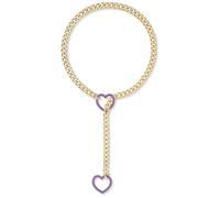 Catena Punk Cuban Fatto A Mano Collana Con Ciondolo A Cuore Lunghezza Regolabile Choker Elegante Portachiavi Gioielli Per Le Donne Cubano Collo, Gold-color, come descritto, come descritto