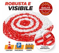 CATENA RECINZIONE SEGNALETICA IN PLASTICA COLORE BIANCO E ROSSO AL METRO