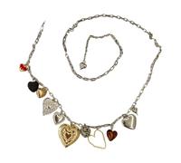 Catena regolabile con ciondolo a forma di cuore, flessibile, in metallo, da donna, decorazione da indossare per feste serali