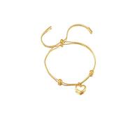 Catena regolabile d'oro con braccialetto di fascino del cuore per le donne,Eleganti gioielli per il braccialetto per la festa, vacanze, usura quotidiana