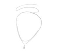 Catena regolabile in rame con ciondolo a gocce d'acqua a strati, accessorio per il corpo per vacanze in spiaggia, stile casual, accessorio per catena in vita per feste, Misura unica, come descritto, 1