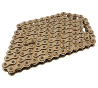 Catena rinforzata aperta colore oro 420x122 compatibile con Simson S50, S51 | Elemento in acciaio dorato, passo 420, 122 maglie; lunghezza facilmente adattabile alla misura, aprendo su pignone e corona.