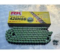 Catena RK, RK428HSB 132 Maglie Per Kawasaki Ninja 125, Z125, Verde, 4BX125, #428