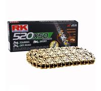 Catena RX Ring Moto In ORO RK GB520XSO Con 102 Rulli E Chiusura A Rivetto Cavo