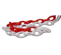 CATENA SEGNALETICA BIANCA E ROSSA IN PVC PER LAVORI STRADALI 25 MT