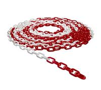 Catena segnaletica bianco e rossa in plastica diametro 6 mm lunghezza 25 mt