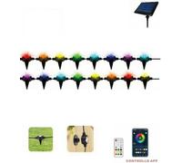 CATENA SMART LED RGB SEGNAPASSO TERRA MURO 16 LAMPADINE SOLARE ESTERNE IP65 F16C