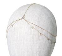 Catena testa Party Head Chain Wedding Hair Accessories Elegant Headpiece Bling Bridal Forehead Jewelry(Gold)