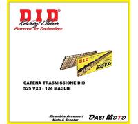 CATENA TRASMISSIONE DID 525 VX3 124 MAGLIE GOLD & BLACK GIUNTO A RIBADIRE ZJ
