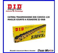 CATENA TRASMISSIONE DID 530 VX3 120 MAGLIE GOLD & BLACK GIUNTO A RIBADIRE ZJ