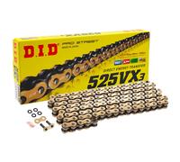 Catena Trasmissione DID VX3 Moto Passo 525 Maglie 120 Oro Gold con X-Ring MF1902