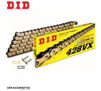 Catena trasmissione Moto DID 428VX 126 maglie passo 428 X-RING Oro Clip