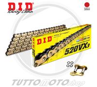 CATENA TRASMISSIONE MOTO DID PROFESSIONAL PASSO 520 VX3 120 MAGLIE ORO G&B