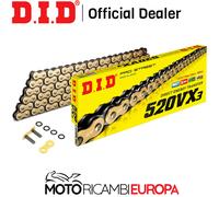 CATENA TRASMISSIONE MOTO DID PROFESSIONAL PASSO 520 VX3 120 MAGLIE ORO G&B