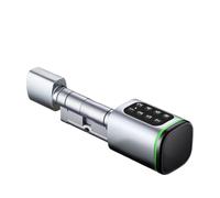 Catenaccio da infilare for serratura digitale intelligente con 2 modi di lunghezza regolabile del cilindro, password for impronte digitali, chiave APP, sblocco della scheda IC(S1K-slivery,30 and 30)